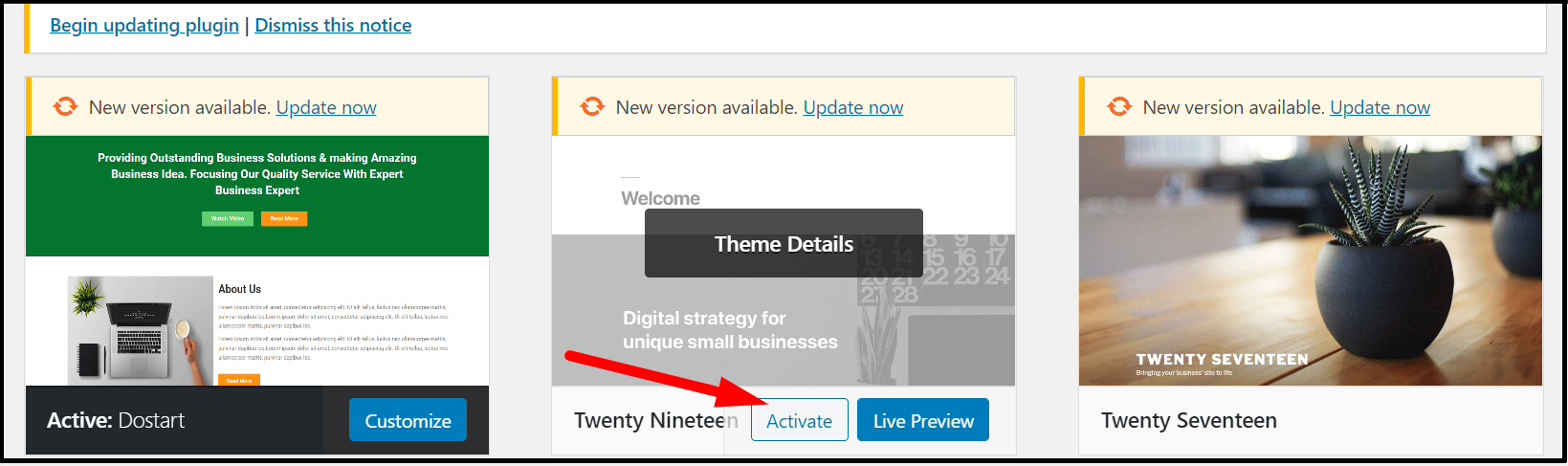 Activate Theme-WooCommerce website